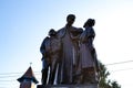 An antique sculpture of Saint John Bosco, Don Bosco with street children Royalty Free Stock Photo